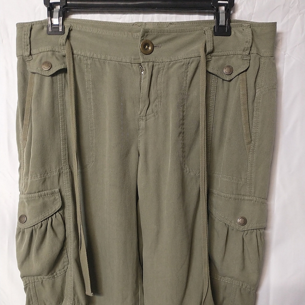 Express Women's 100% Silk Brown Cargo Shorts Size 6